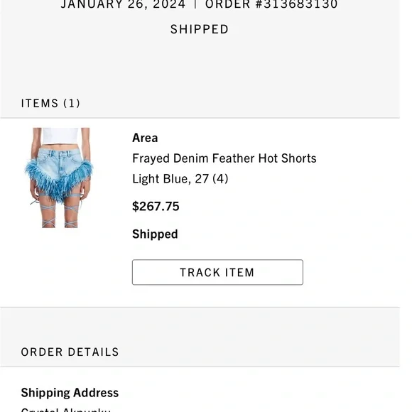 COPY - Area frayed denim feather Hot shorts